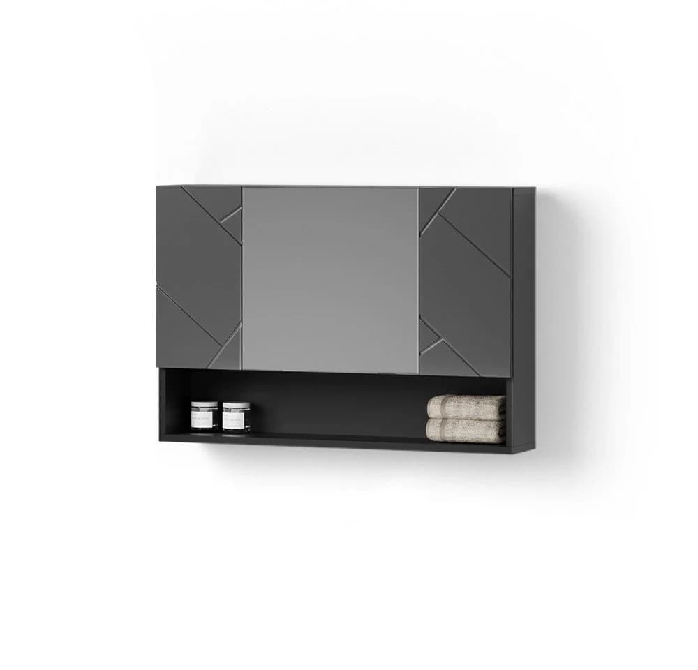Livinity® Badezimmerspiegelschrank Ronco Anthrazit Hochglanz - Bild 2