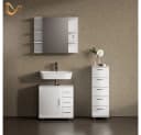 Livinity® Waschbeckenunterschrank Eisak Weiß Hochglanz Bild 1