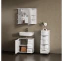 Livinity® Waschbeckenunterschrank Eisak Weiß Hochglanz Bild 5