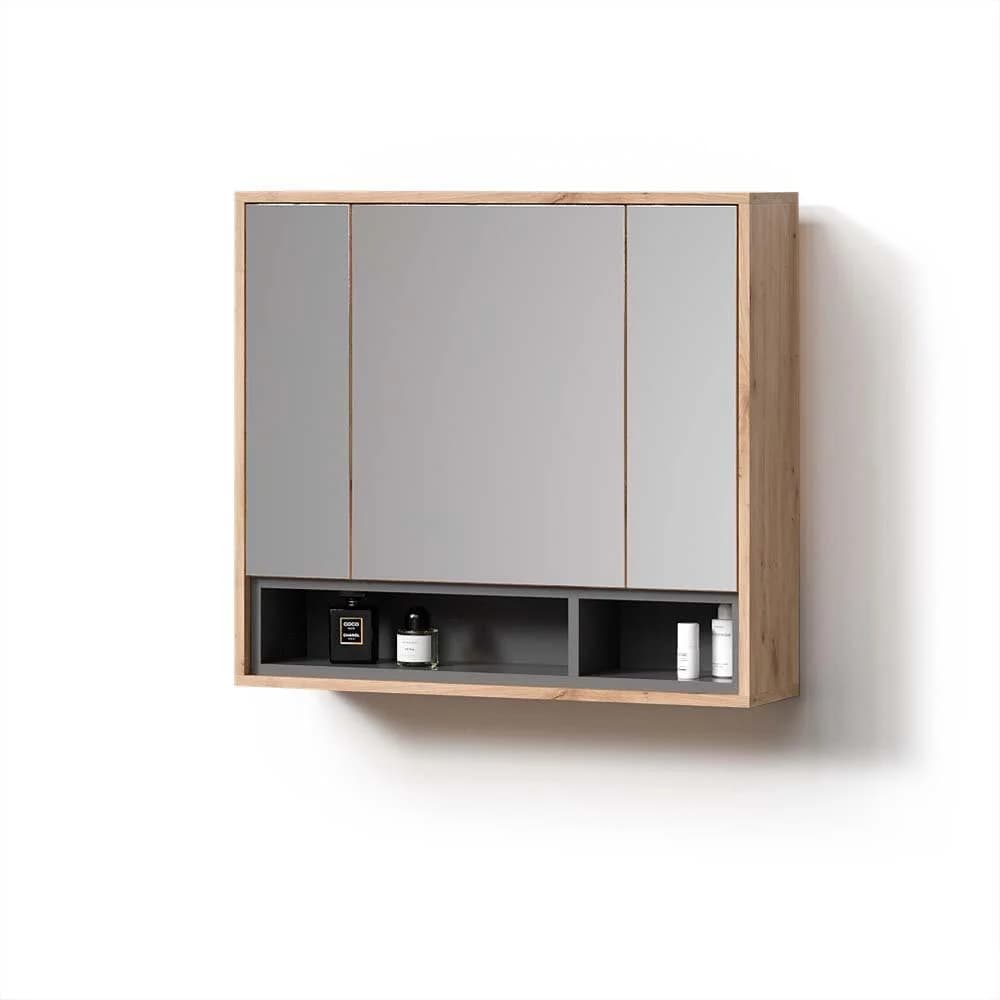 Livinity® Badezimmerspiegelschrank Temo Artisan Eiche/Anthrazit