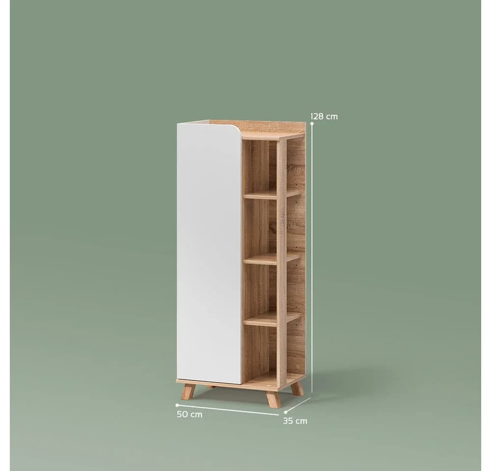 Livinity® Midischrank Marano Sonoma/Weiß mit Tür und offenen Fächern - Bild 3