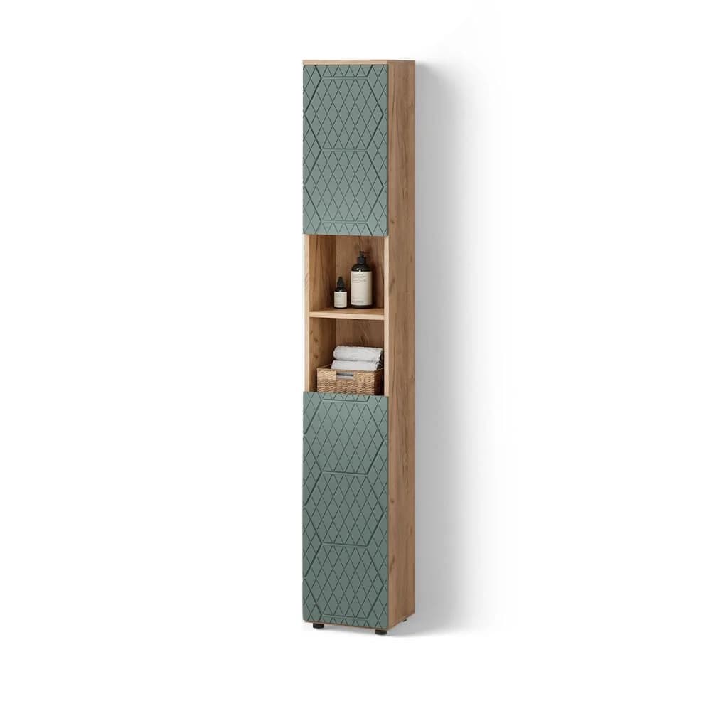 Livinity® Hochschrank Ronco Grün/Goldkraft Eiche Grün