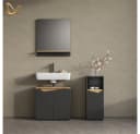 Livinity® Midischrank Timavo Anthrazit mit Tür und offenem Fach Bild 1