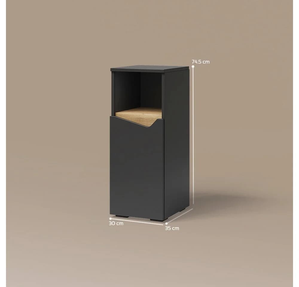 Livinity® Midischrank Timavo Anthrazit mit Tür und offenem Fach - Bild 3