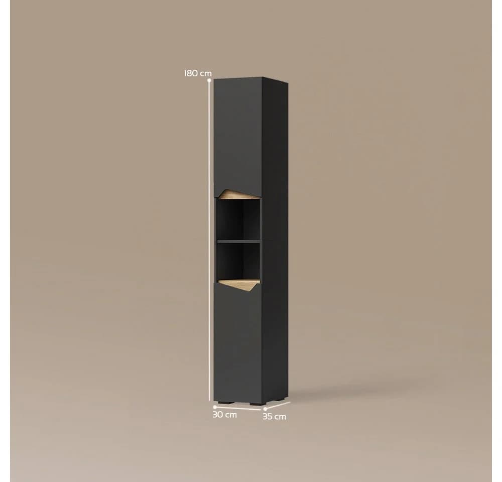 Livinity Hochschrank Timavo Anthrazit mit Türen - Bild 3