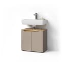 Livinity® Waschbeckenunterschrank Timavo 2 Türen Greige Artisan-Eiche Bild 2