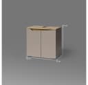 Livinity® Waschbeckenunterschrank Timavo 2 Türen Greige Artisan-Eiche Bild 3