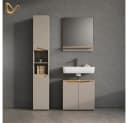 Livinity® Badmöbel-Set Timavo Greige/Artisan-Eiche 2 Teile Bild 1