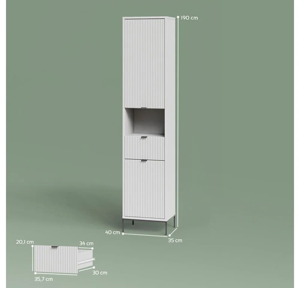 Livinity® Hochschrank ATERNO Weiß - Bild 3