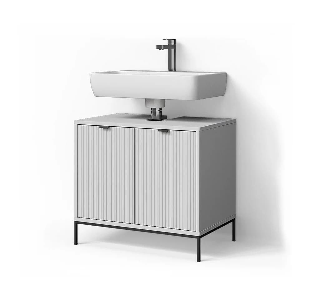 Livinity® Waschbeckenunterschrank ATERNO Weiß 70 x 63 cm - Bild 2