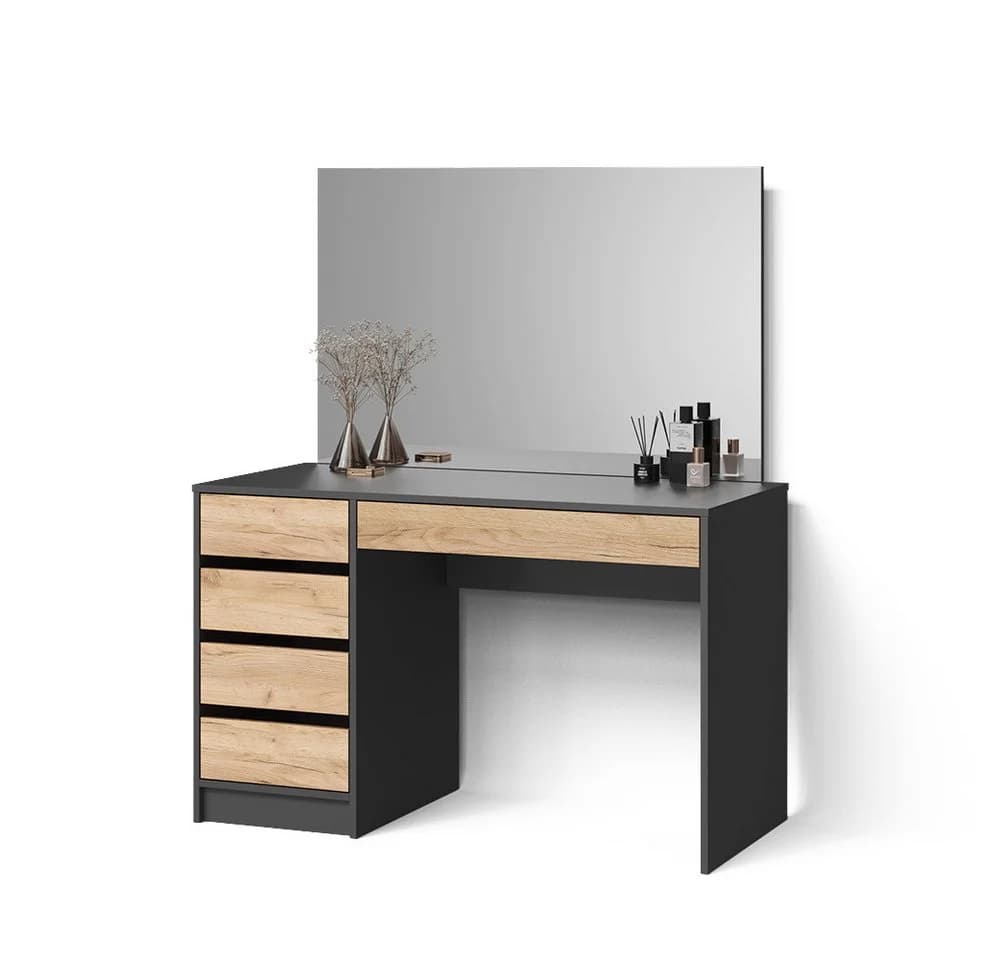 Livinity® Schminktisch Imola Anthrazit/Goldkraft Eiche 120 cm - Bild 2