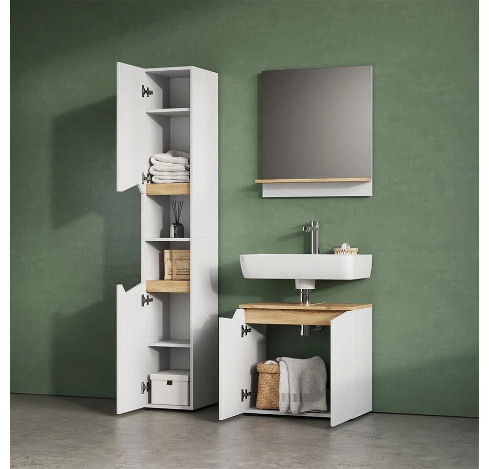 Livinity® Waschbeckenunterschrank Timavo Weiß/Artisan-Eiche 60 x 57,5 cm - Bild 5