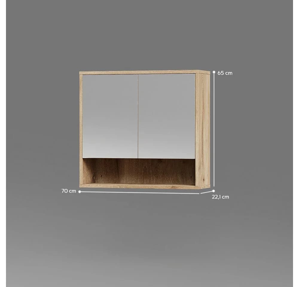 Livinity® Badezimmerspiegelschrank Viking Oak 70 x 65 cm - Bild 3