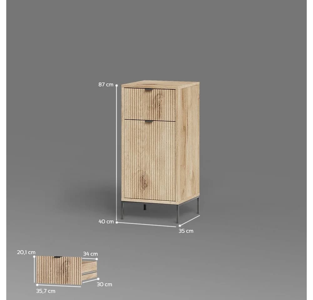 Livinity® Midischrank ATERNO Viking Oak 40 x 87 cm - Bild 3