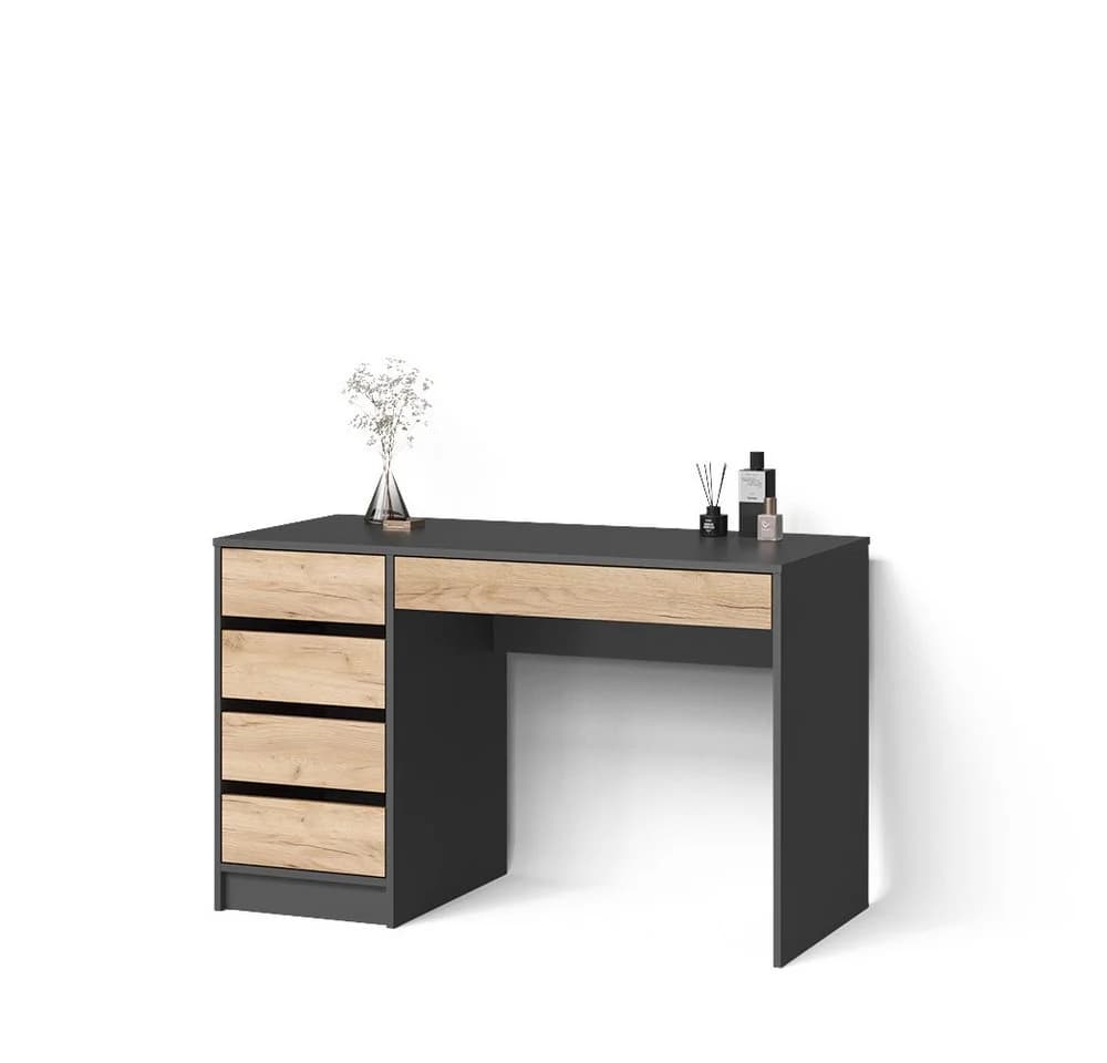 Livinity® Schminktisch Imola Anthrazit/Goldkraft Eiche ohne Spiegel - Bild 2