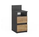 Vicco Nachtschrank Monty Anthrazit/Goldkraft Eiche mit 2 Schubladen Bild 1