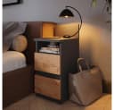 Vicco Nachtschrank Monty Anthrazit/Goldkraft Eiche mit 2 Schubladen Bild 2
