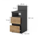 Vicco Nachtschrank Monty Anthrazit/Goldkraft Eiche mit 2 Schubladen Bild 3
