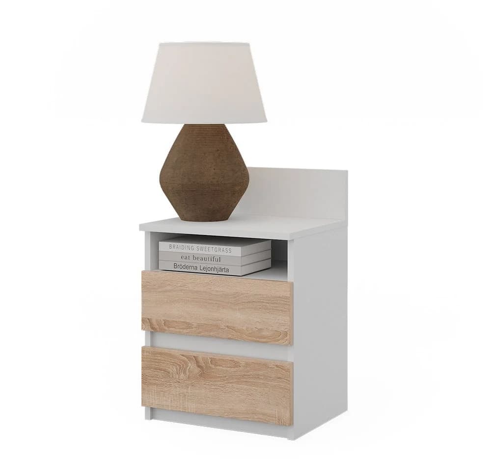 Vicco Nachtschrank Monty Weiß/Sonoma 2 Schubfächer - Bild 5