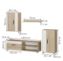 Vicco Wohnwand Berno, Sonoma/Weiß, Set, 4 Teile Bild 4