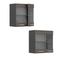 Vicco Glashängeschrank R-Line Edelgrau Anthrazit 60 cm Bild 5