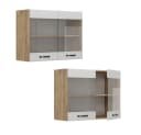 Vicco Glashängeschrank R-Line Weiß Landhaus Goldkraft Eiche Bild 5