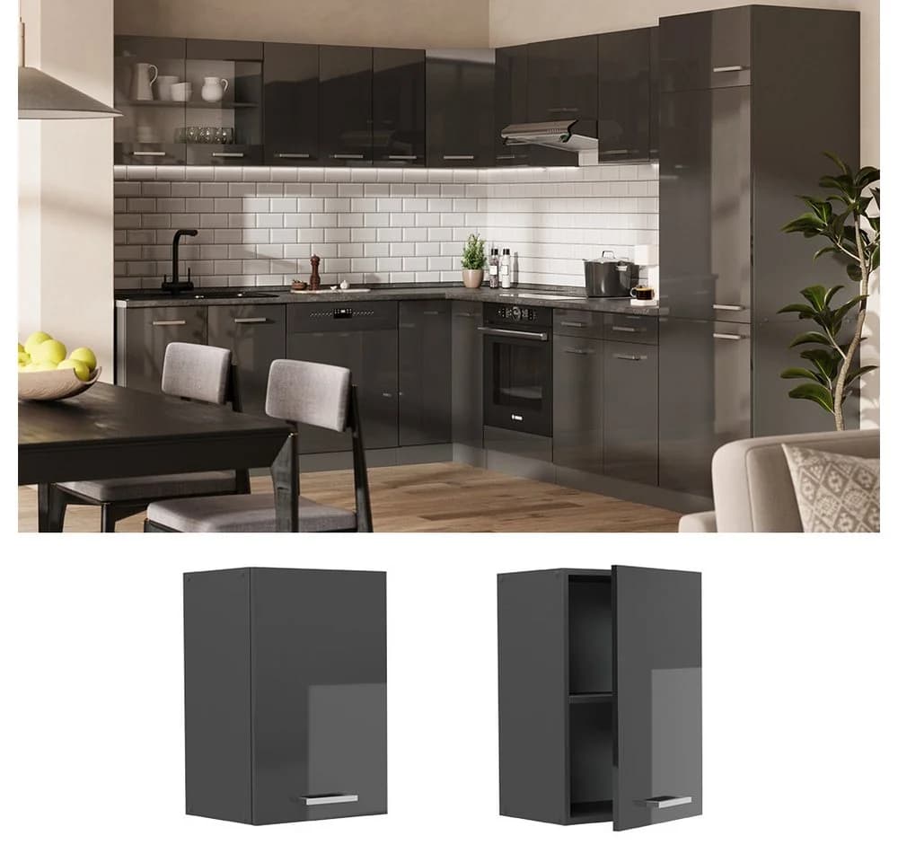 Vicco Hängeschrank R-Line Anthrazit Hochglanz Modern