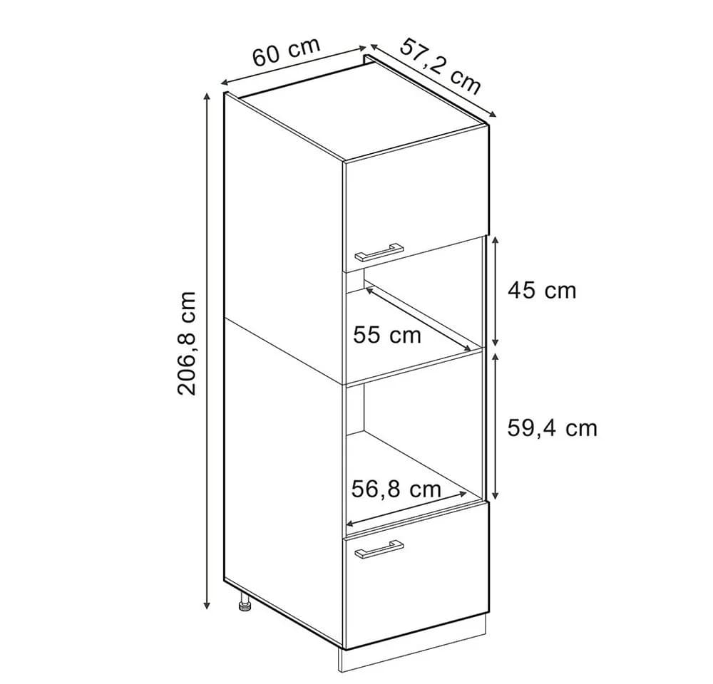 Vicco Mikrowellenumbauschrank R-Line Anthrazit Hochglanz - Bild 3