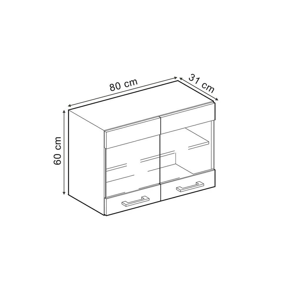 Vicco Glashängeschrank R-Line Beton Anthrazit 80 cm - Bild 3