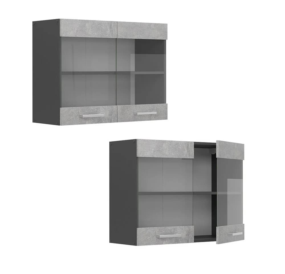 Vicco Glashängeschrank R-Line Beton Anthrazit 80 cm - Bild 5