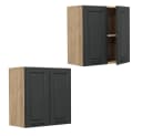 Vicco Hängeschrank R-Line Anthrazit Landhaus Goldkraft Eiche 60 cm Bild 5