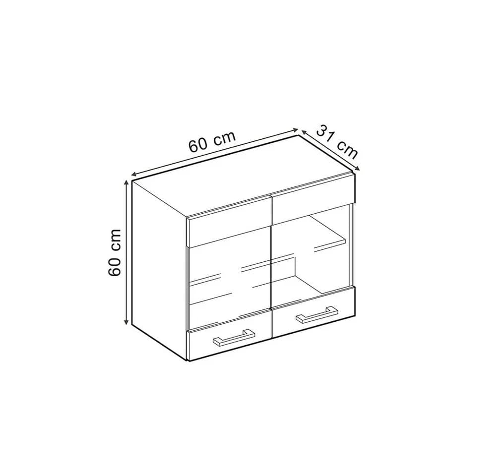 Vicco Glashängeschrank R-Line Beton/Anthrazit mit Glastüren - Bild 3