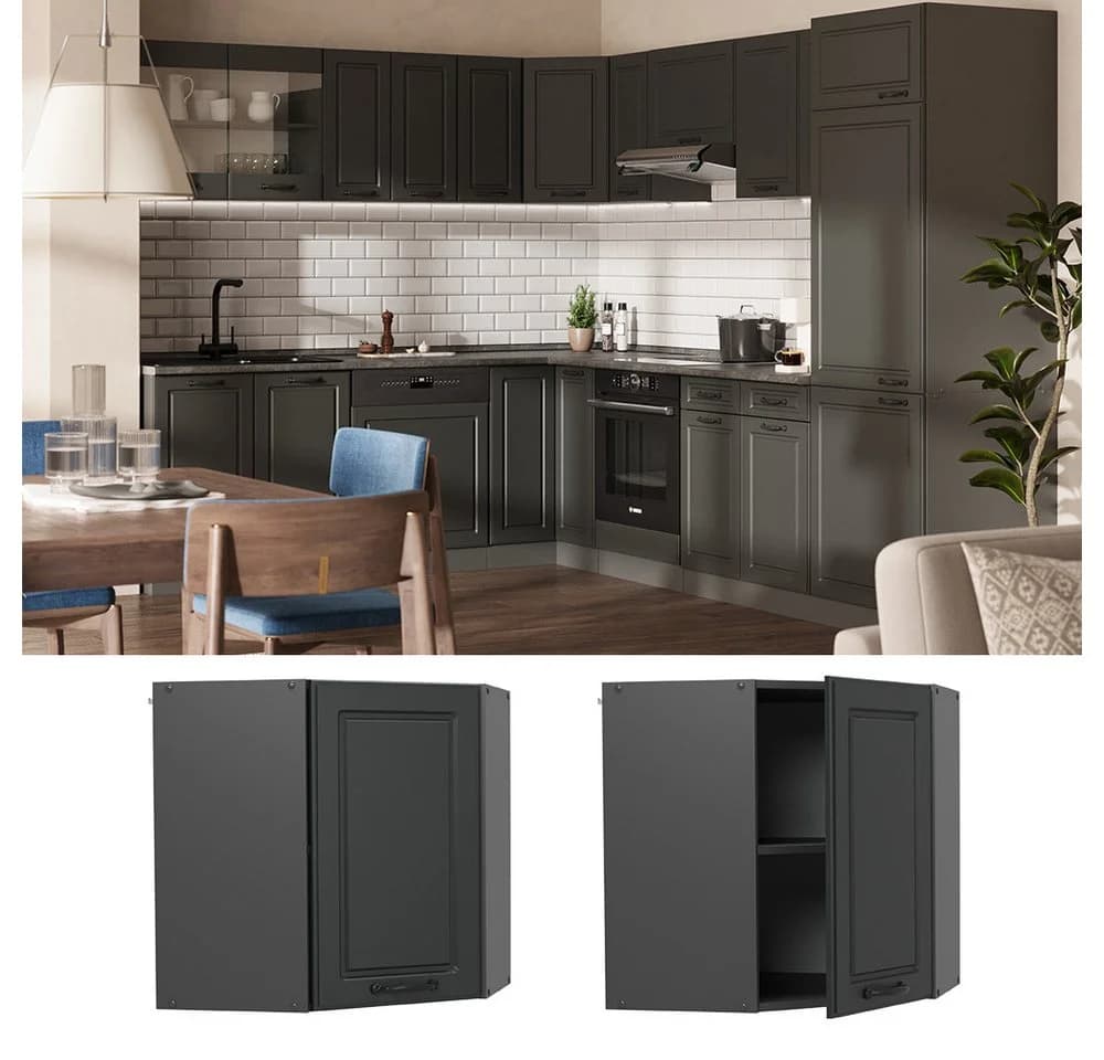 Vicco Eckhängeschrank R-Line Anthrazit Landhaus