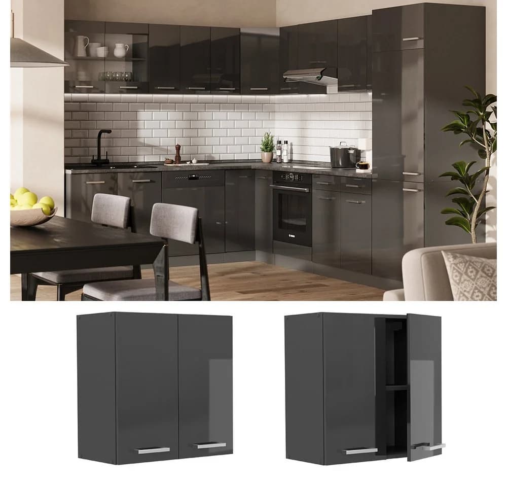 Vicco Hängeschrank R-Line Anthrazit Hochglanz 60 cm