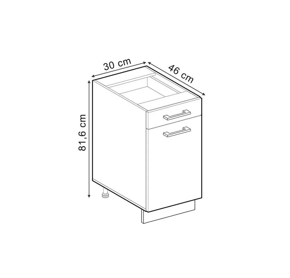 Vicco Apothekerschrank R-Line Anthrazit Hochglanz 30 cm