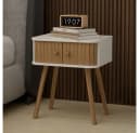 Vicco Nachtschrank Germo 2-er Set Weiß/Bambus Modern Bild 2