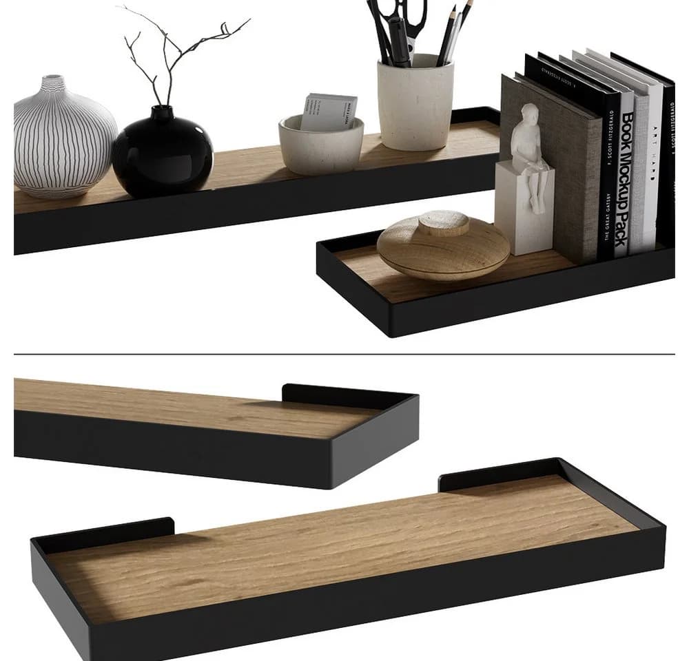 Vicco Bücherregal Erni Schwarz Wandregal 2er-Set - Bild 5