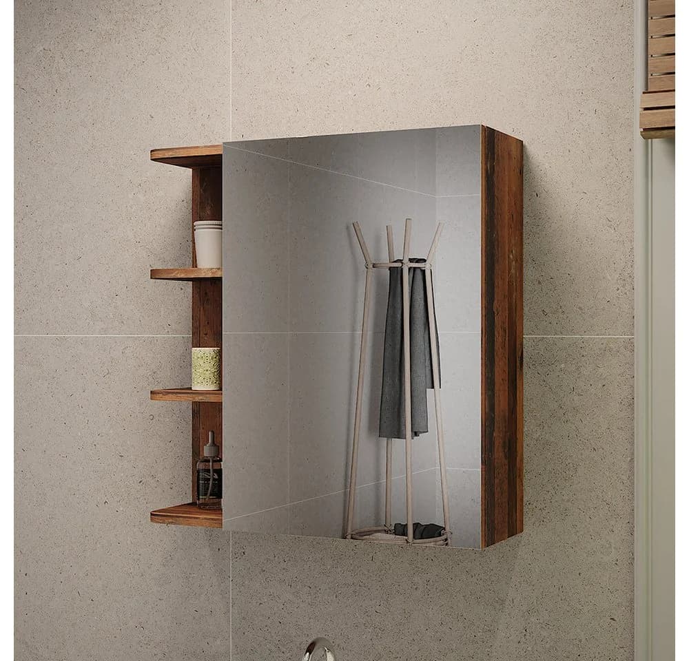 Vicco Badezimmerspiegelschrank Fynn Oldstyle Braun - Bild 4