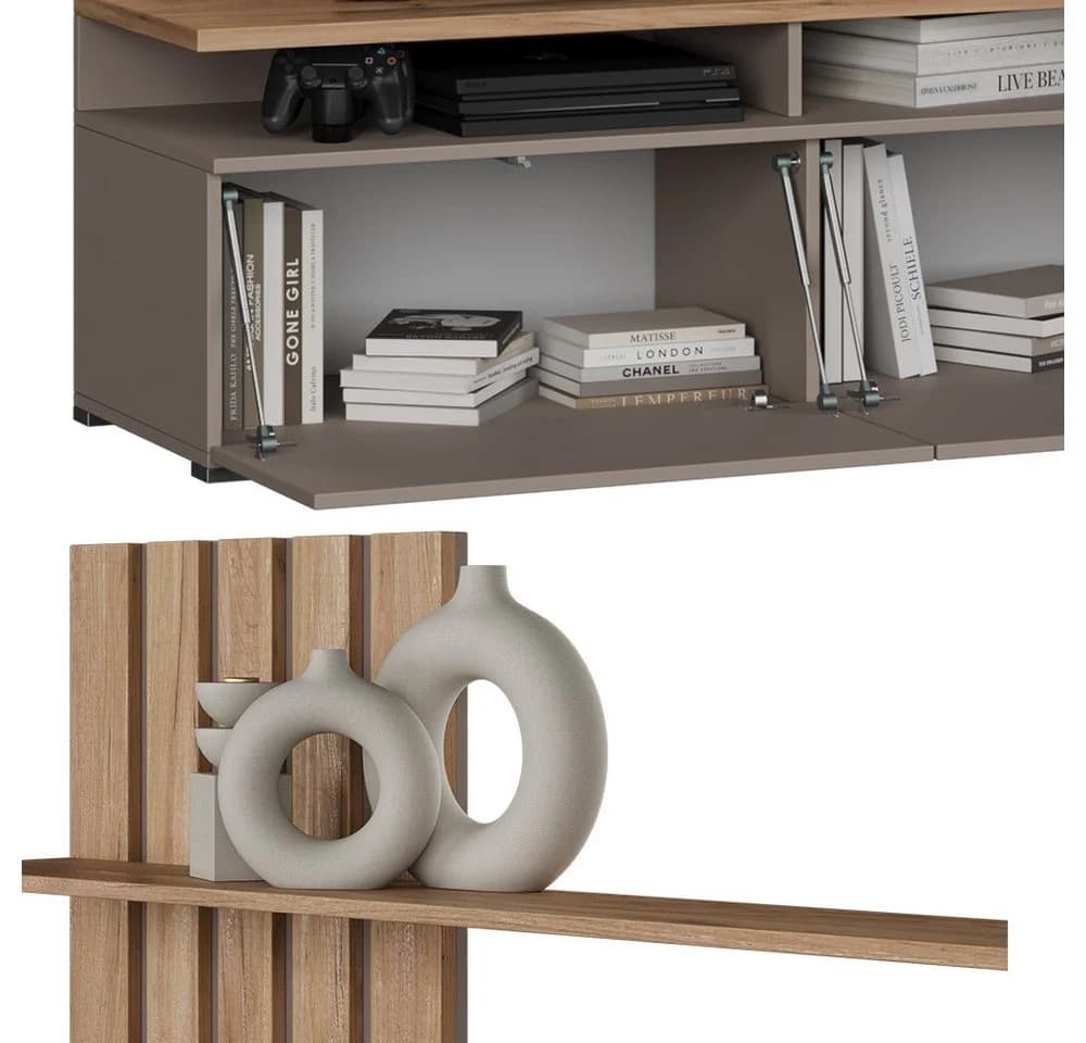 Vicco Wohnwand Harro Goldkraft Eiche/Greige TV-Schrank - Bild 5