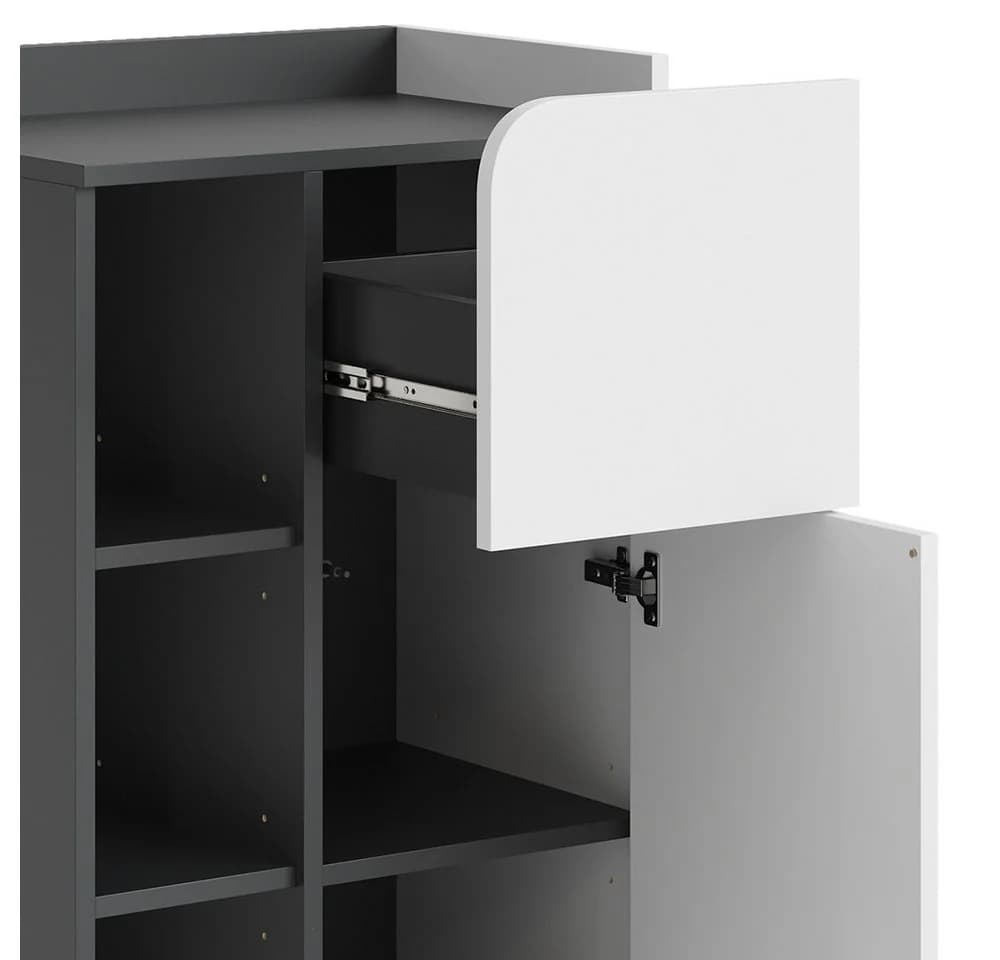 Vicco Midischrank Karen Anthrazit/Weiß mit Push-to-Open-Funktion - Bild 5