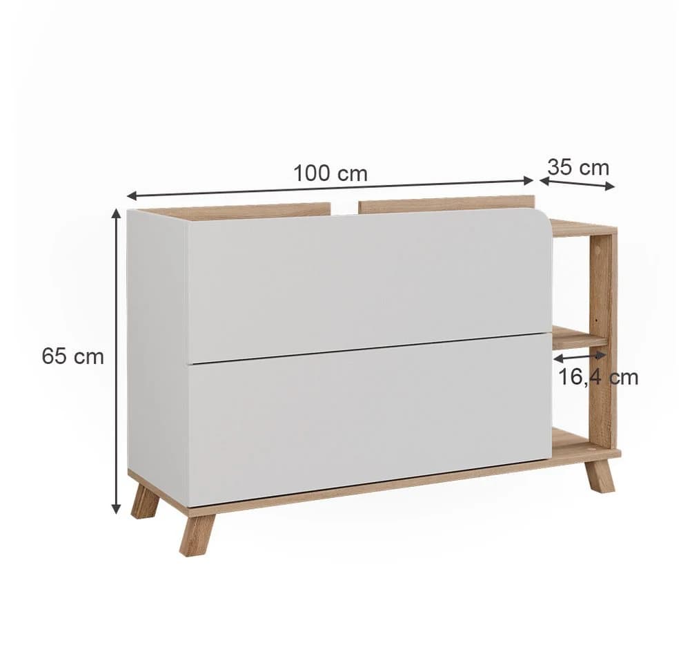 Vicco Waschbeckenunterschrank Karen Sonoma/Weiß 2 Schubladen