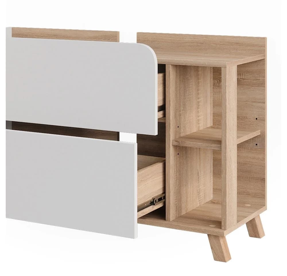 Vicco Waschbeckenunterschrank Karen Sonoma/Weiß 2 Schubladen - Bild 5