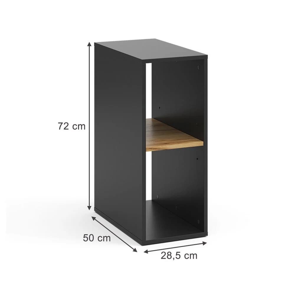 Vicco PC-Schrank Tomy Anthrazit Goldkraft Eiche 2 Fächer - Bild 3