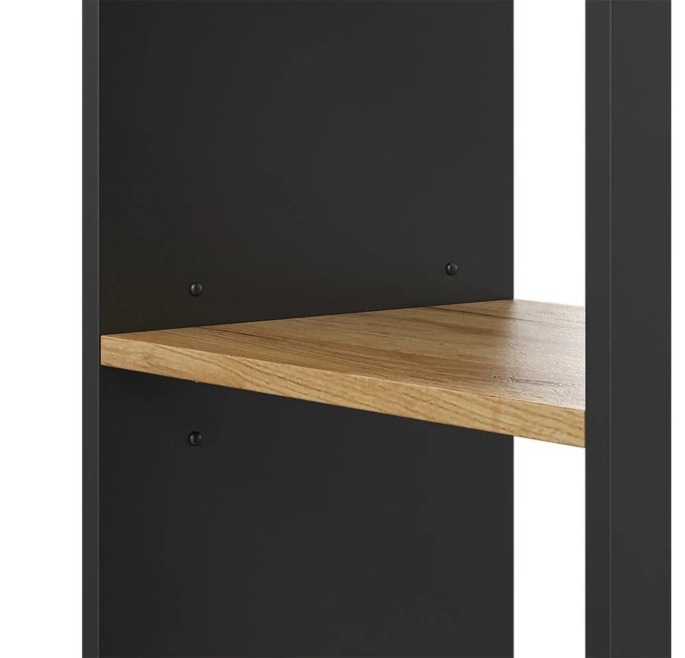 Vicco PC-Schrank Tomy Anthrazit Goldkraft Eiche 2 Fächer - Bild 5