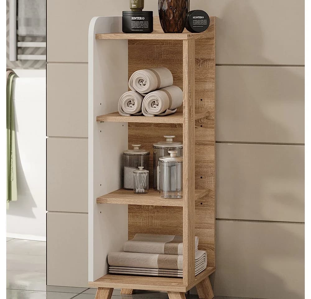 Vicco Midischrank Karen, Sonoma/Weiß, 4 Ablagen - Bild 4