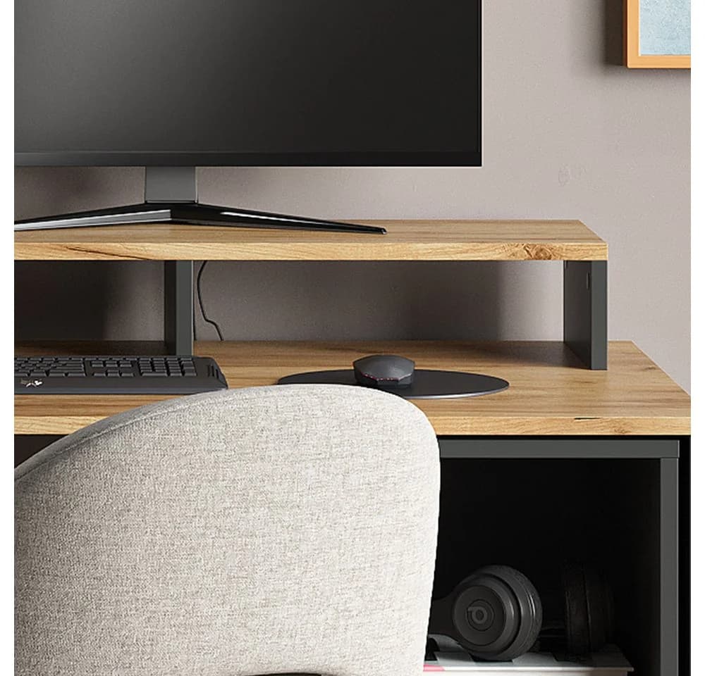 Vicco Monitorständer Tomy Anthrazit/Gold Eiche Modern - Bild 4