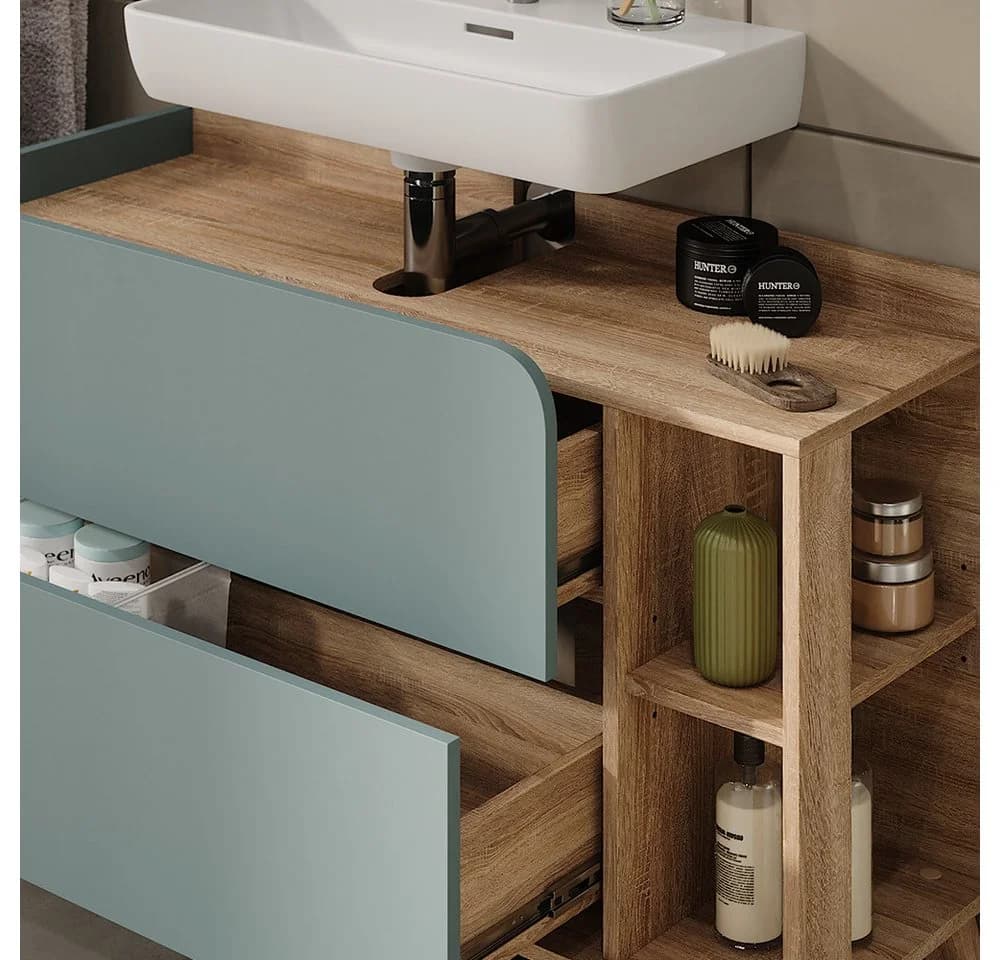 Vicco Waschbeckenunterschrank Karen Blau 2 Schubladen - Bild 4