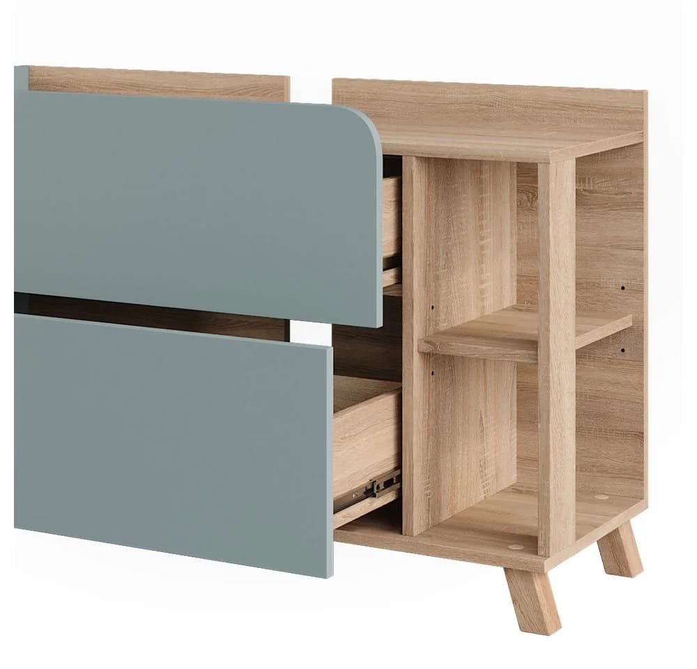 Vicco Waschbeckenunterschrank Karen Blau 2 Schubladen - Bild 5