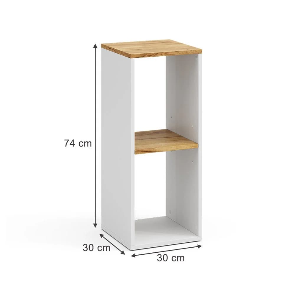 Vicco Bücherregal Tomy Weiß/Goldkraft Eiche 2 Fächer - Bild 3