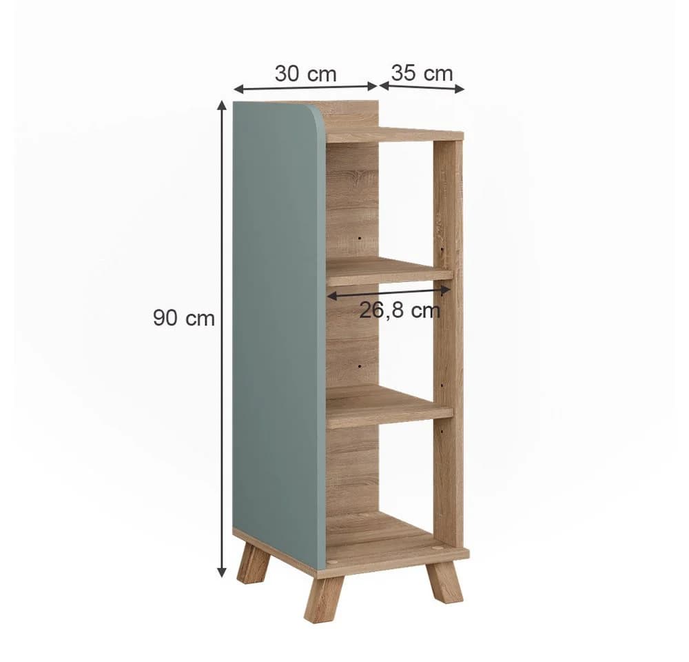 Vicco Midischrank Karen, 30 x 90 cm, 4 Ablagen, Blau